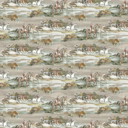 Morning Gallop Wallpaper - Mulberry - Grey/Sand