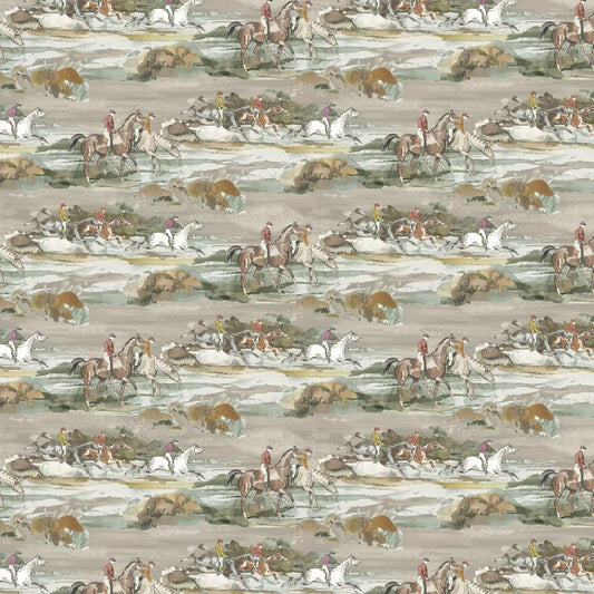 Morning Gallop Wallpaper - Mulberry - Grey/Sand