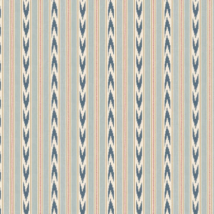 Newport Stripe by Mulberry Home Wallpaper - Blue/Red