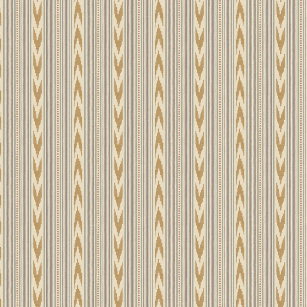 Newport Stripe by Mulberry Home Wallpaper - Blue/Sand
