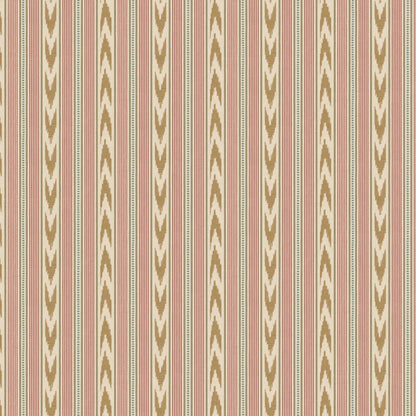 Newport Stripe by Mulberry Home Wallpaper - Old Red/Sand