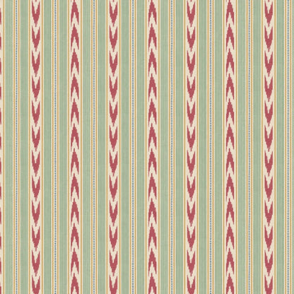 Newport Stripe by Mulberry Home Wallpaper - Red/Green