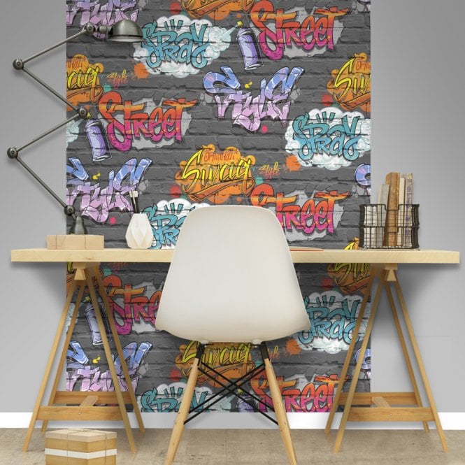 Graffiti Brick  Wallpaper