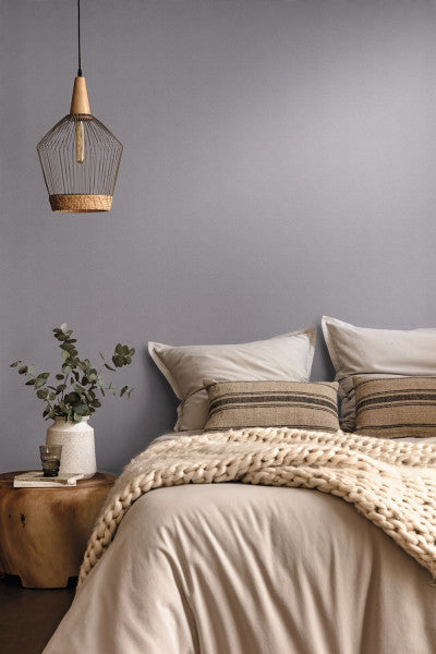 Weave Textured Wallpaper (Uni Natte) - Smoke Grey - 16 Rolls Left