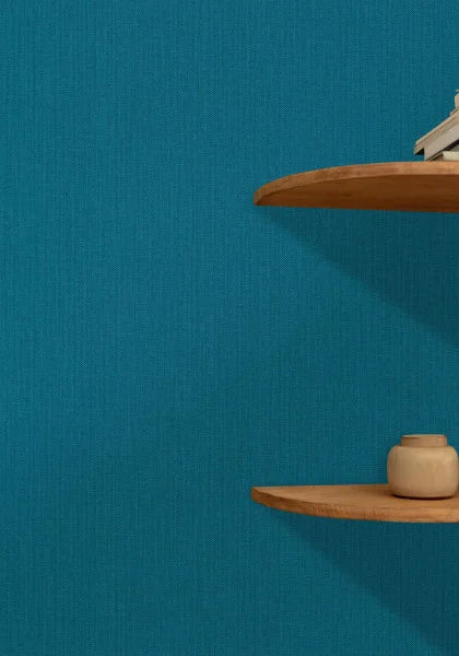 Uni Natte Wallpaper - Bleu Madura