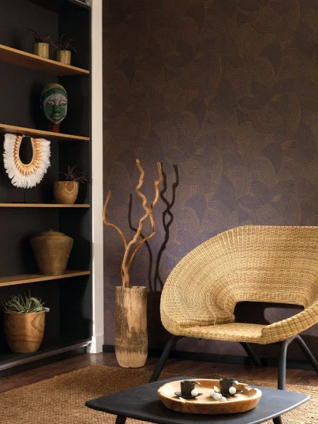 Nangara Stunning Texture Wallpaper - Bleu Et Camel