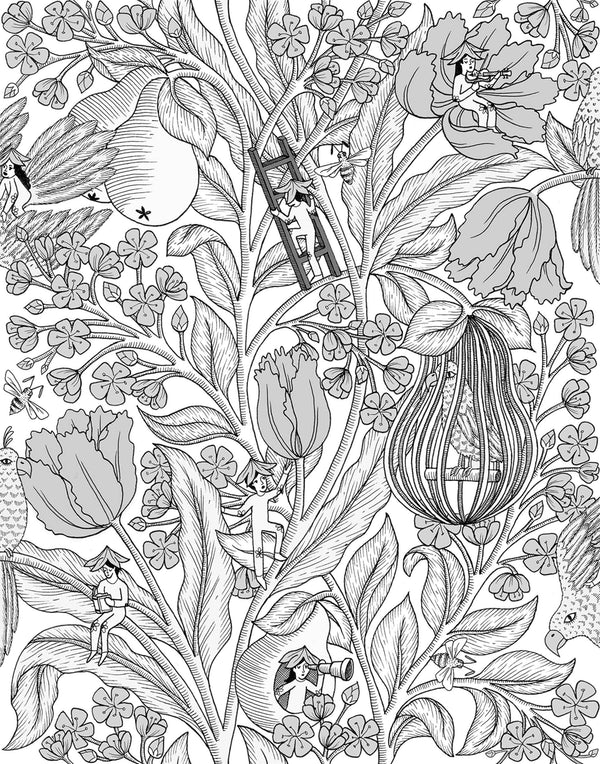 Sample - Neo-Belle Wallpaper - Black and White