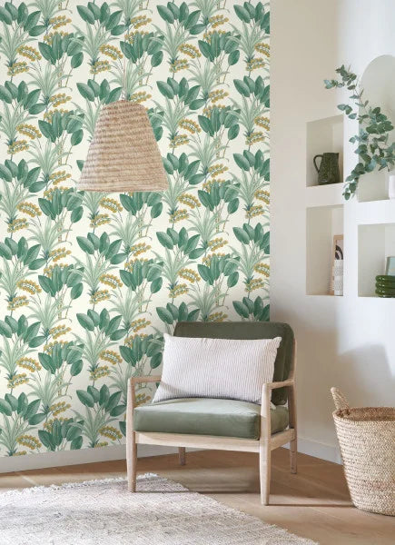 Palma Wallpaper - White/Teal