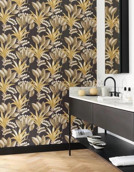 Palma Wallpaper - Black/Gold