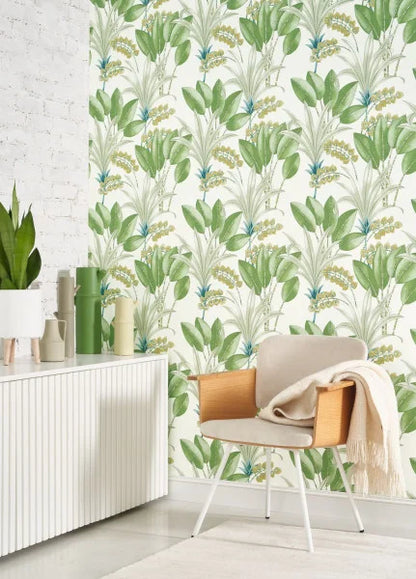 Palma Wallpaper - White/Green