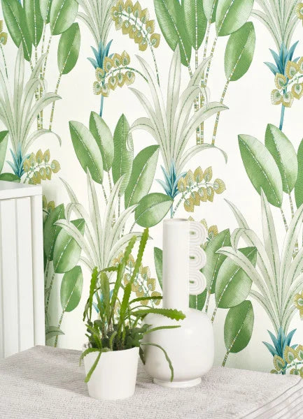 Palma Wallpaper - White/Green