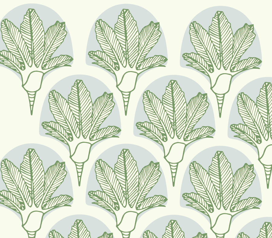 Nīkau Palm Wallpaper - Dusty Blue