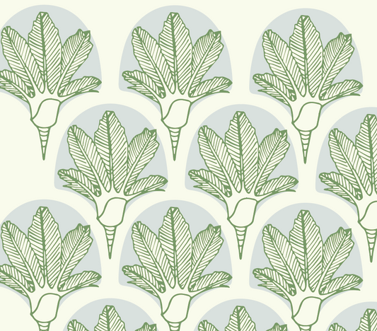 Nīkau Palm Wallpaper - Dusty Blue