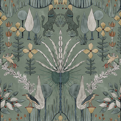 Oasis  Villa Wallpaper - Celedon