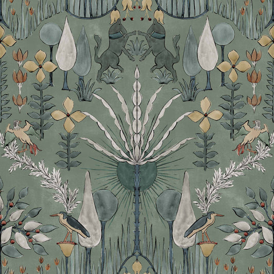 Oasis  Villa Wallpaper - Celedon