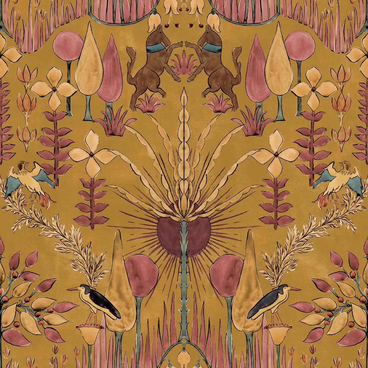 Sample - Oasis  Villa Wallpaper - Curry