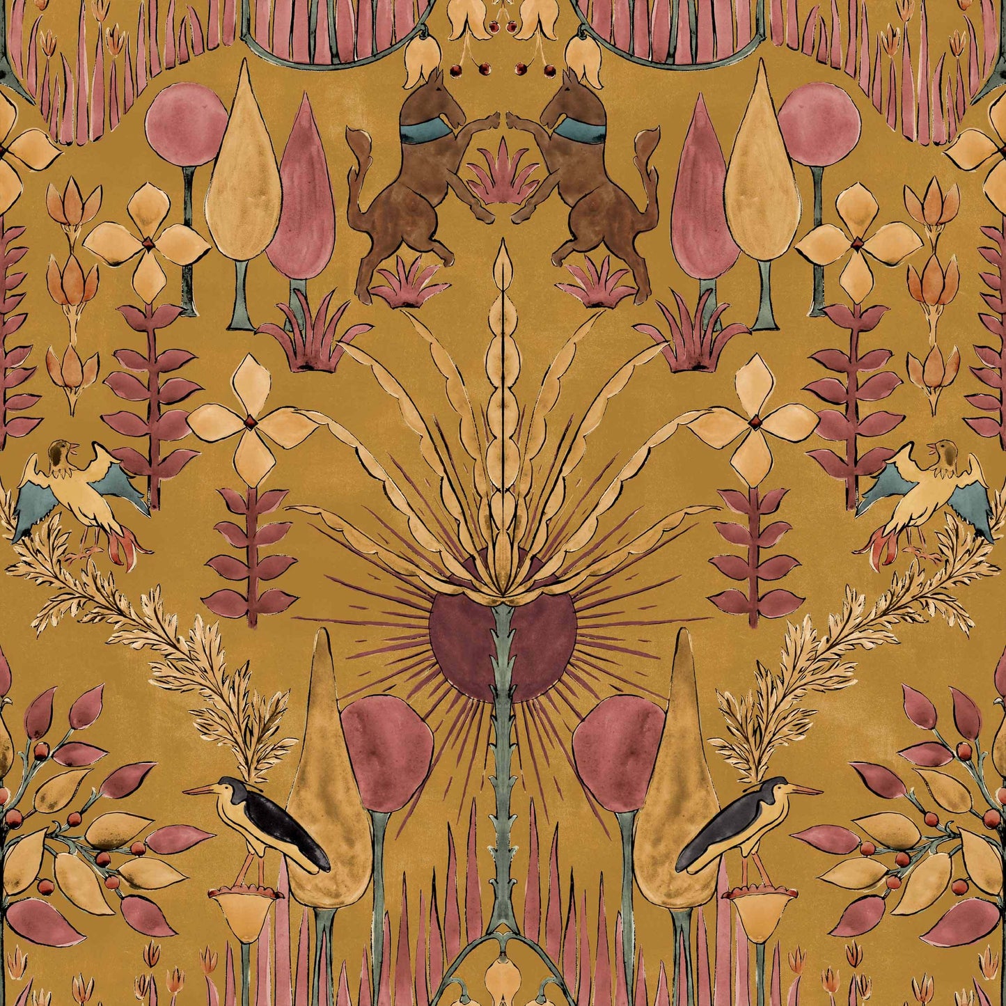 Sample - Oasis  Villa Wallpaper - Curry
