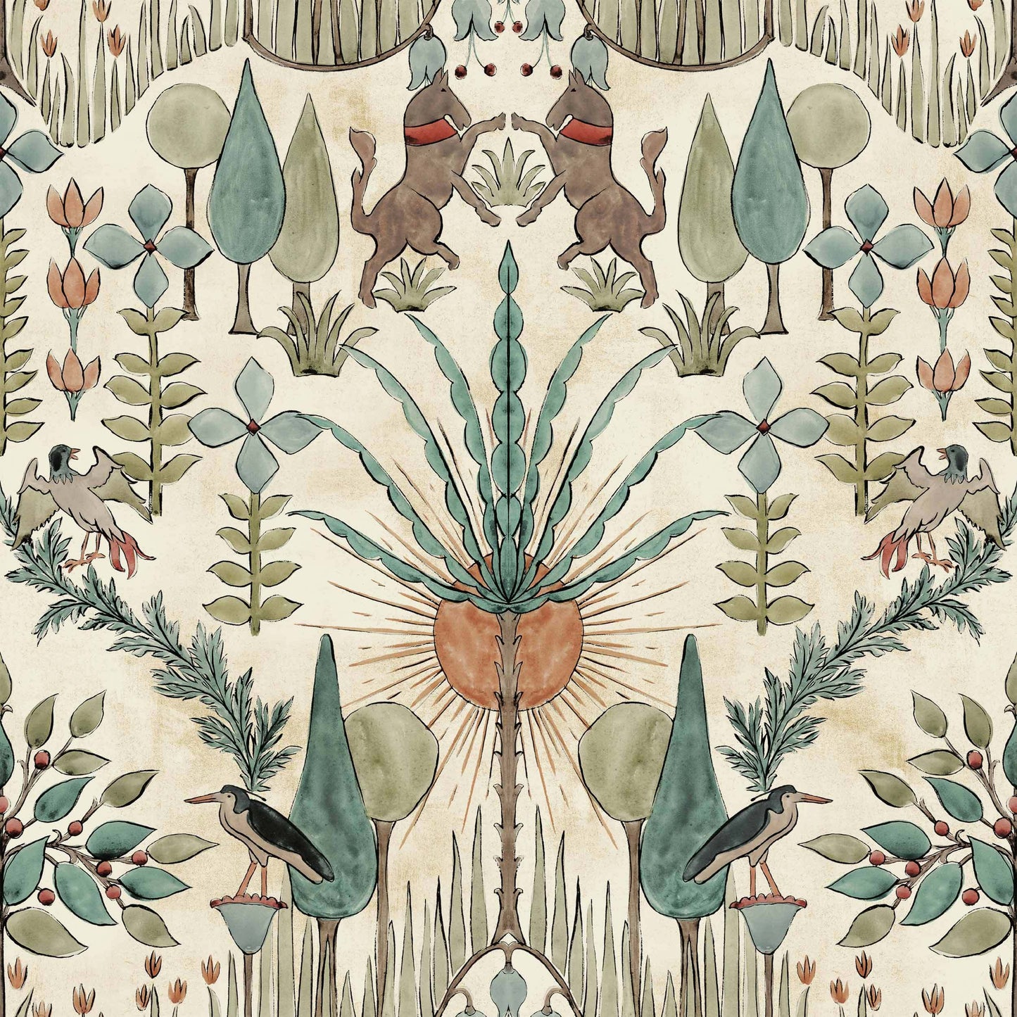 Oasis Villa Wallpaper - Emerald