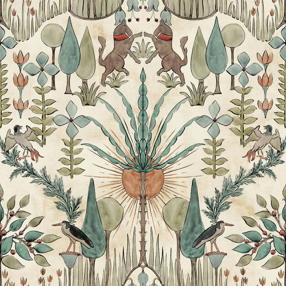 Sample - Oasis  Villa Wallpaper - Emerald