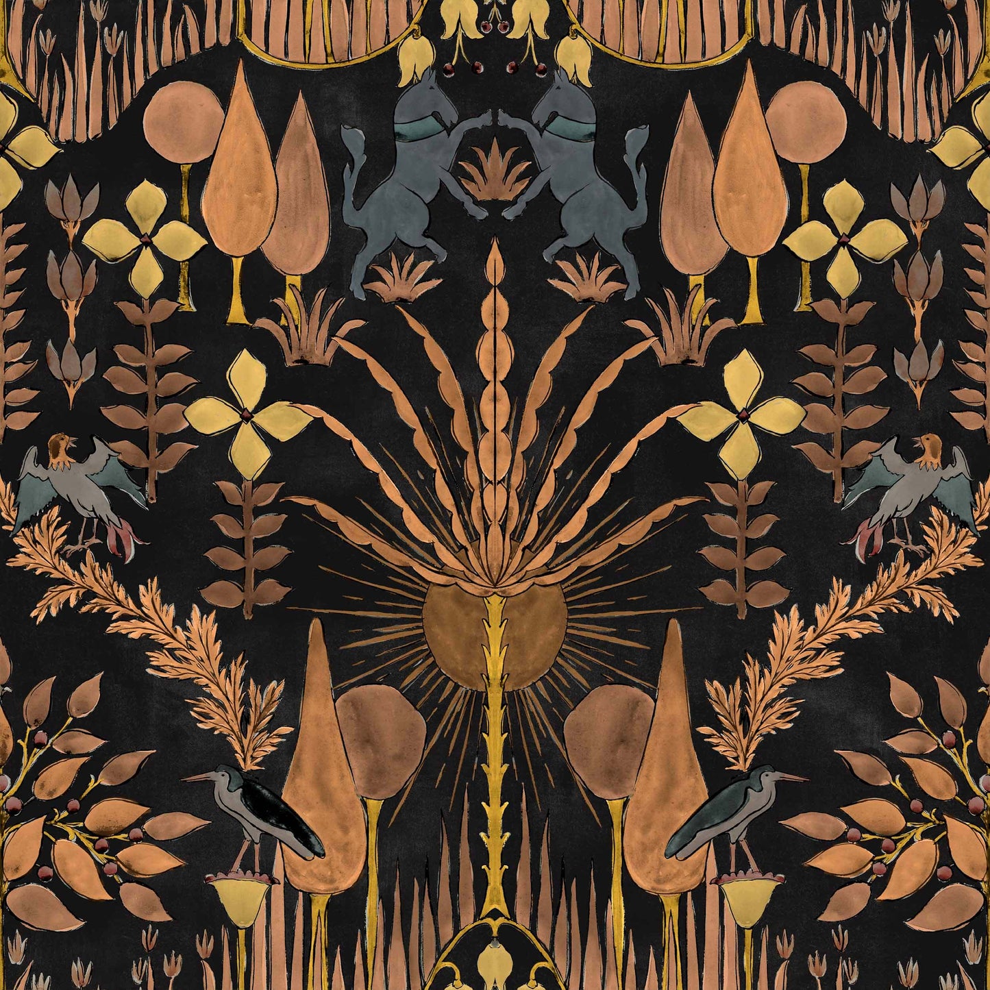 Oasis Villa Wallpaper - Black