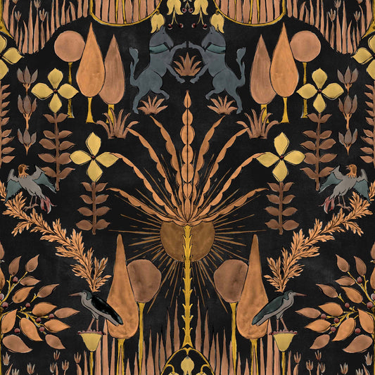 Oasis Villa Wallpaper - Black