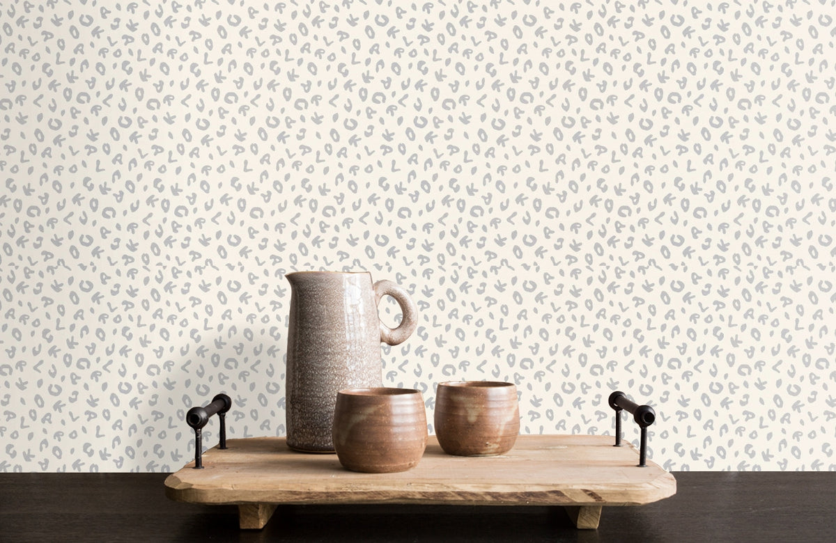 Leopard Alphabet Wallpaper - Cream - Discontinuing