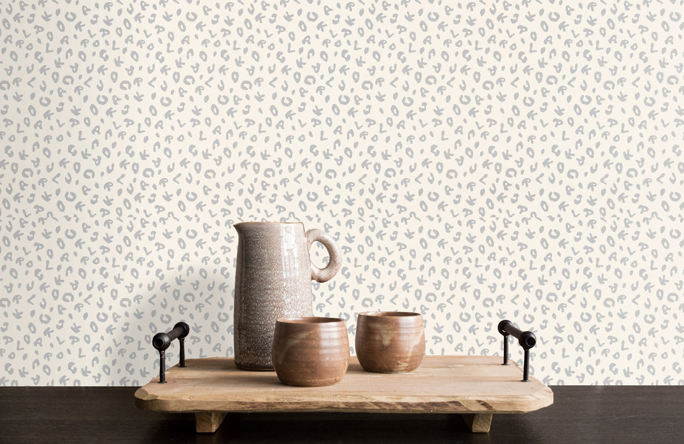 Leopard Alphabet Wallpaper - Cream - Discontinuing