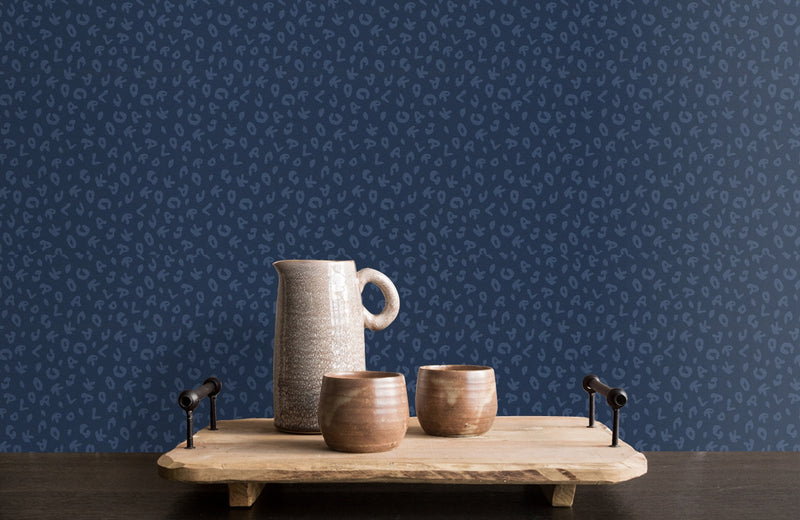 Leopard - Karl Lagerfeld Wallpaper - Blue