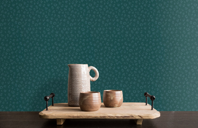 Leopard - Karl Lagerfeld Wallpaper - Teal