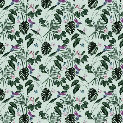 Hummingbird Wallpaper - Ohpopsi - Duck Egg