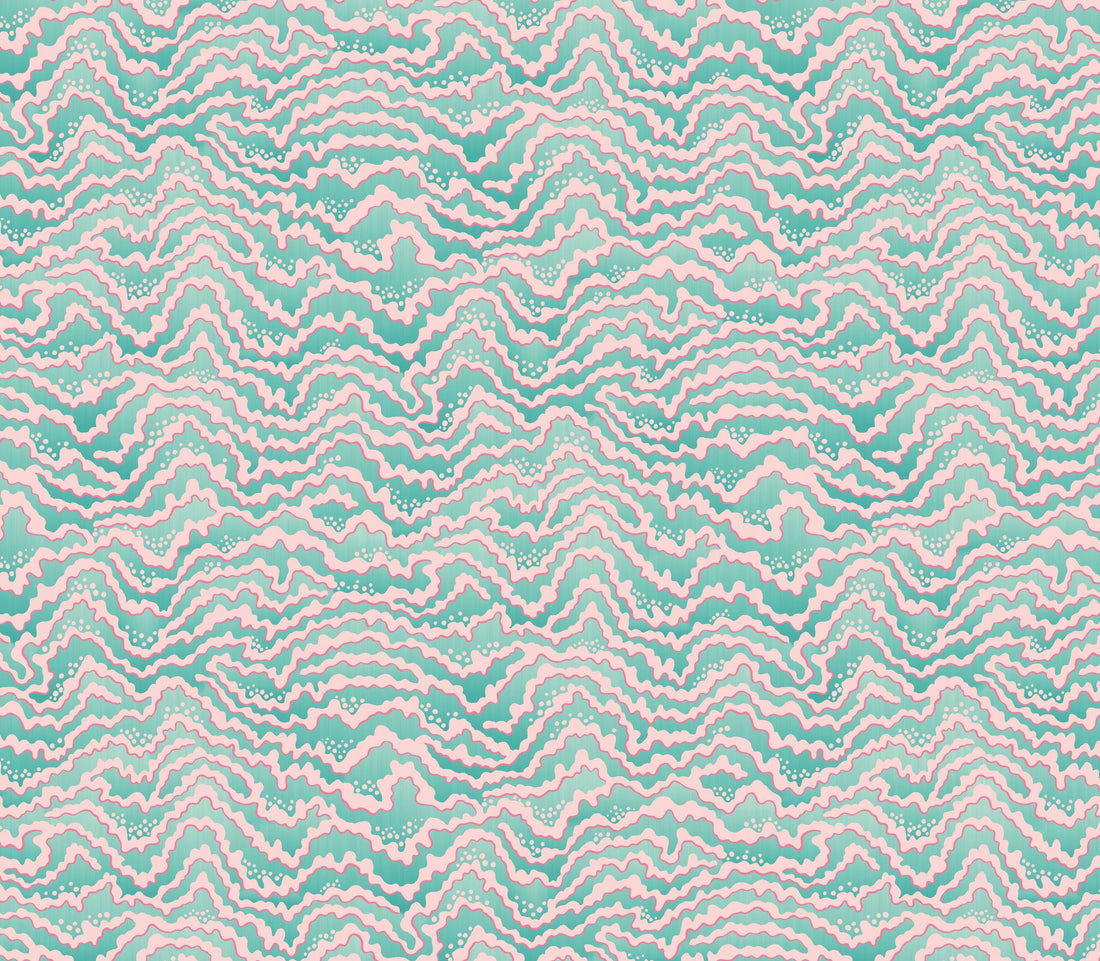 Contour Wallpaper - Ohpopsi - Bubblegum and Mint