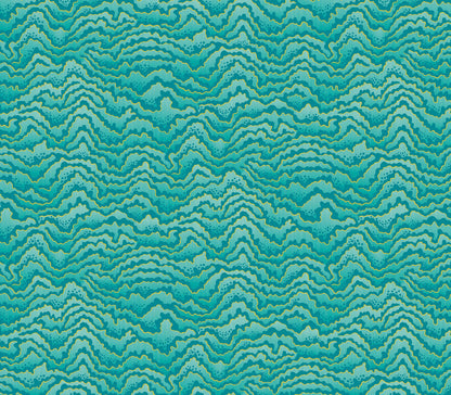 Contour Wallpaper - Ohpopsi - Turquoise & Lemon