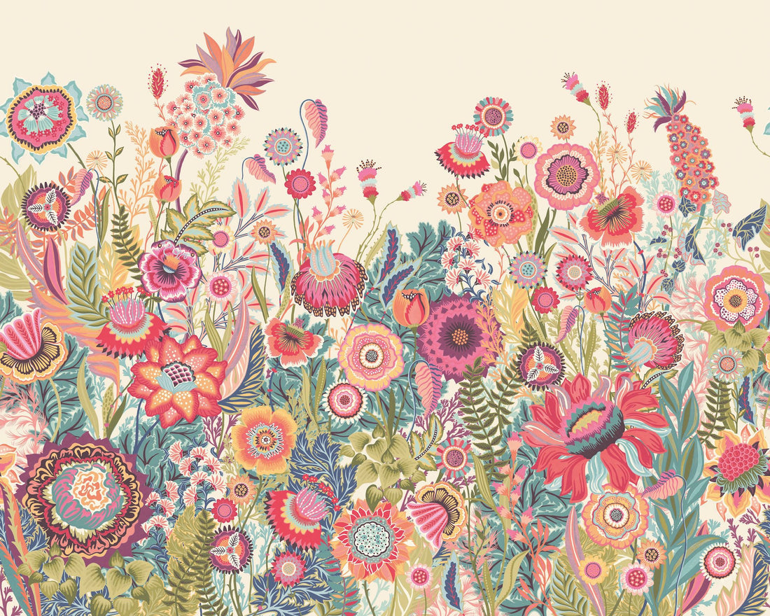 Bloom - Rhubarb and Cream - Hybrid Wallpaper Mural