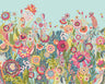 Bloom - Duckegg and Coral - Hybrid Wallpaper Mural