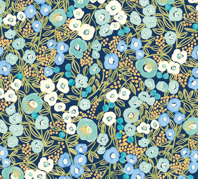 Sample - Flora Ditsy Wallpaper - Cerulean