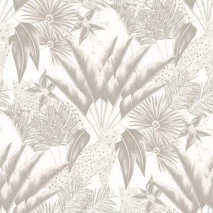 Jungle Cheetah Wallpaper - Ohpopsi - Silver Grey