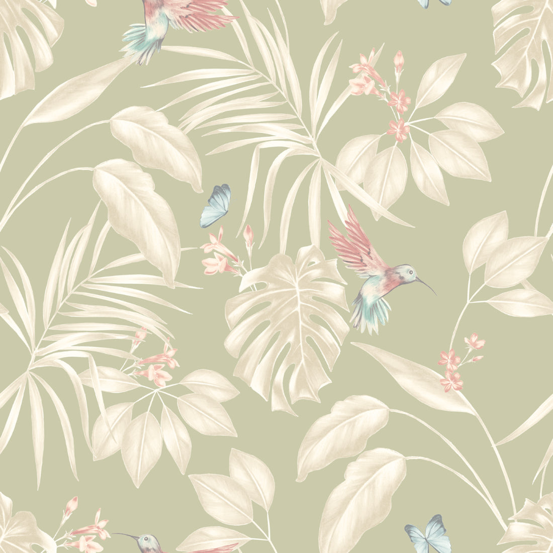 Sample - Hummingbird Wallpaper - Ohpopsi - Sage