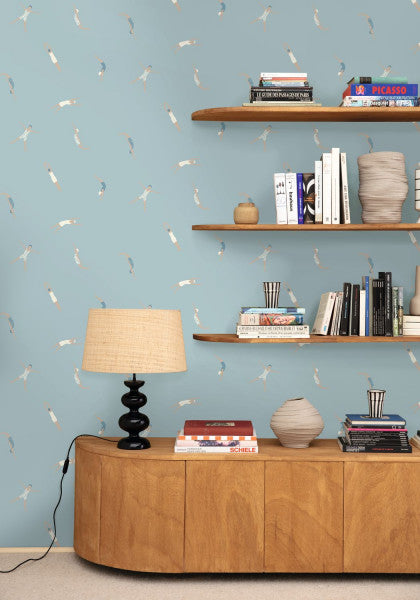 Swimming In It Wallpaper - Smokey Blue