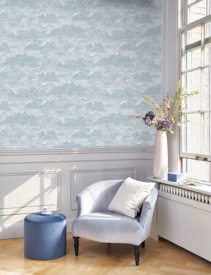 Songe Cloud Wallpaper - Blue/Grey