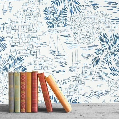 Homeport Novelty Wallpaper (Indent) - Ralph Lauren - Marine