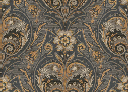 Oscar Antique Medallion - Custom Sized Wallpaper Mural (per m2) - Dark Grey