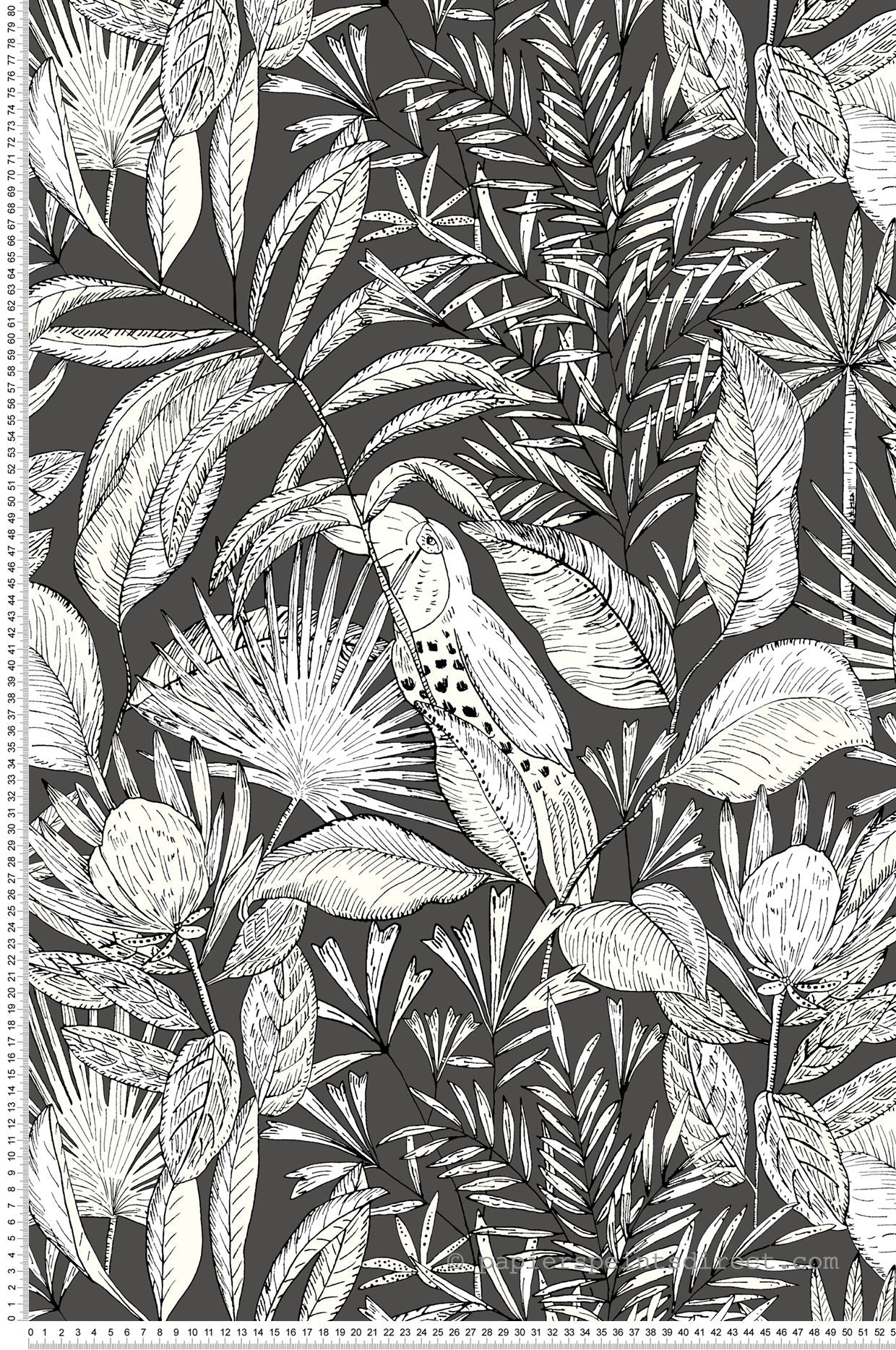 Jardin Bel Air Garden Leaf Wallpaper - Anthracite