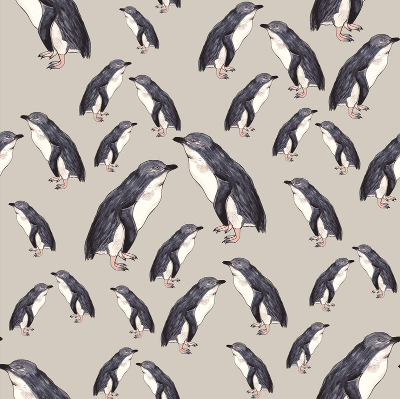 Penguin NZ Wallpaper - Custom Print Wallpaper - Blue