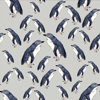 Penguin NZ wallpaper - Custom Print Wallpaper - Grey