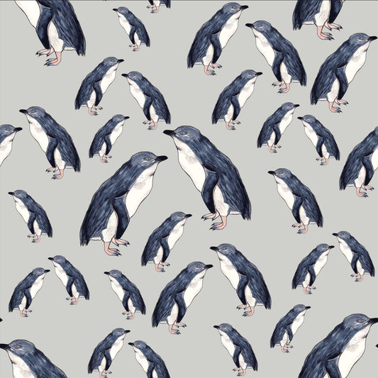 Penguin NZ wallpaper - Custom Print Wallpaper - Grey