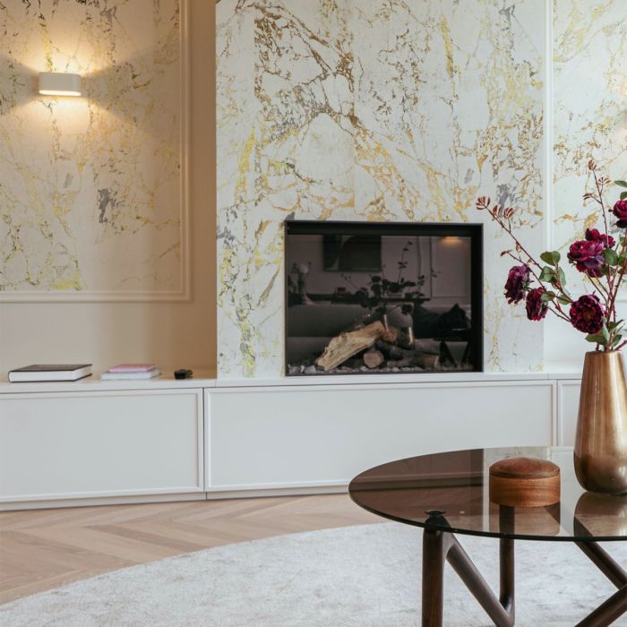Marble – Foil Wallpaper – White Gold