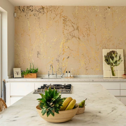 Marble – Foil Wallpaper – Beige Gold