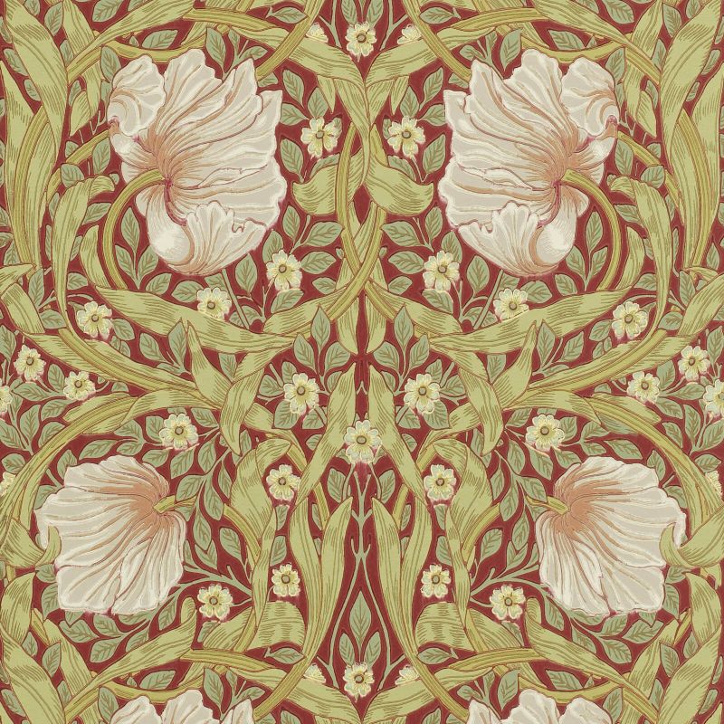 Sample - Pimpernel Wallpaper - Brick/Olive