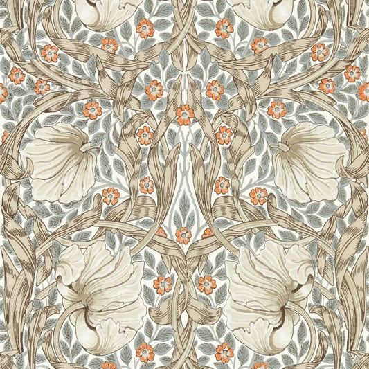 Pimpernel Wallpaper - Linen/Coral