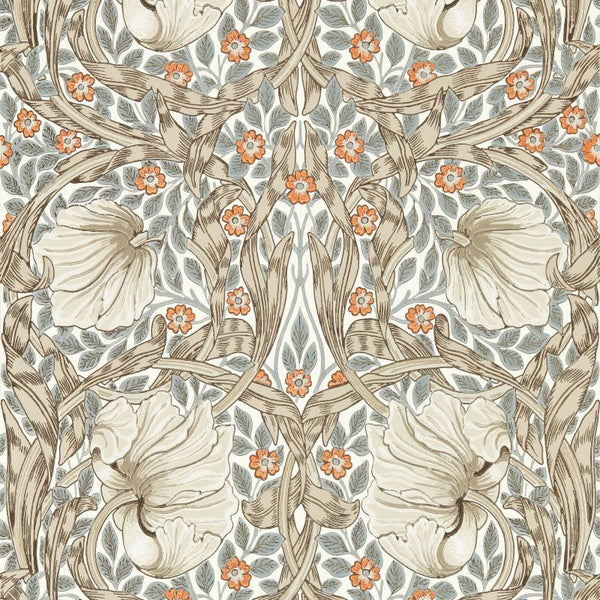 Sample - Pimpernel Wallpaper - Linen/Coral